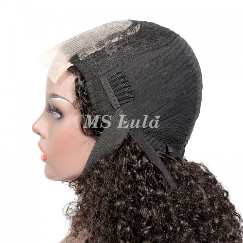 Double Drawn Pissy Curly 4x4 Closure Wig Made By Bundles With Closure | Human Hair Wig | Lace Front
